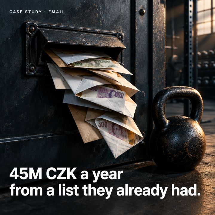 TrueSteel email case study cover: 45M CZK a year from a list they already had.