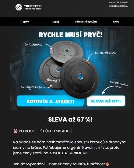 TrueSteel – Plates clearance email