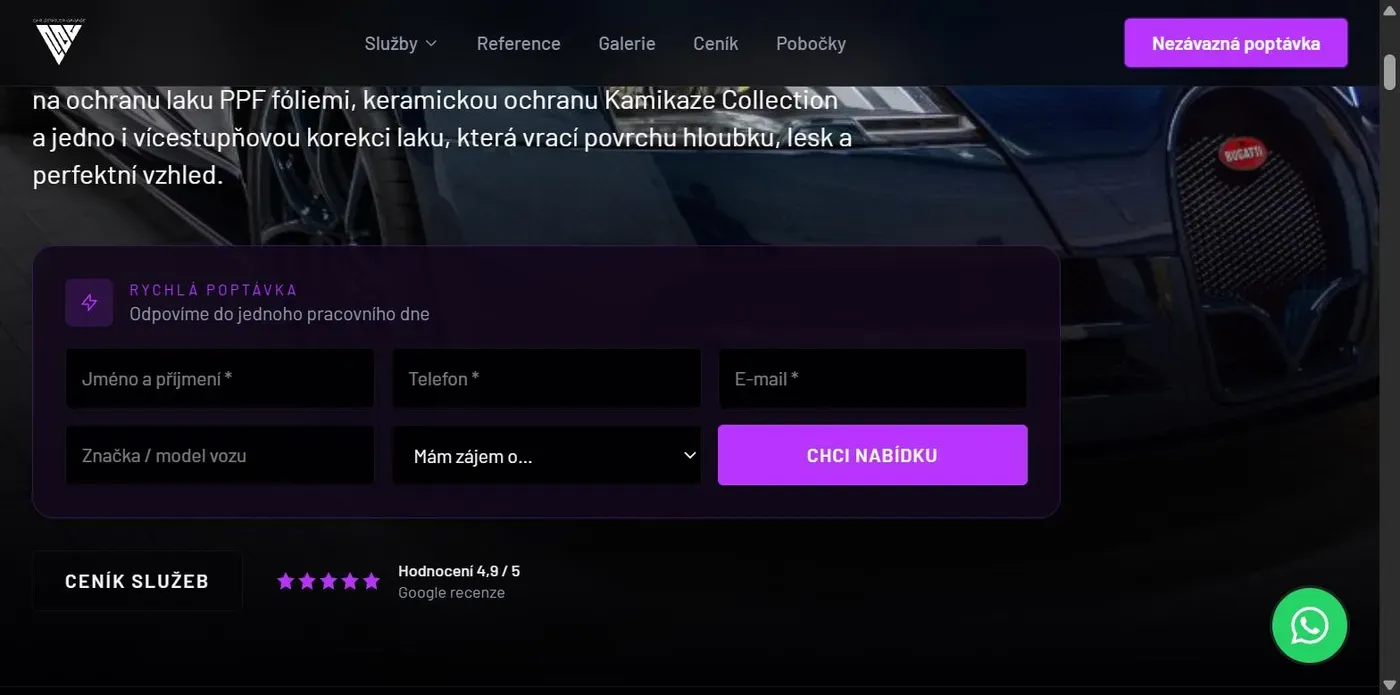 Rychlá poptávka hned nahoře