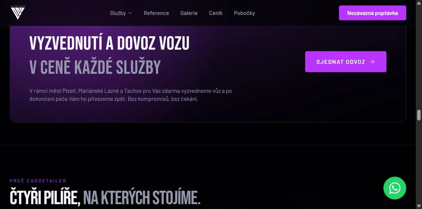 Bezplatné vyzvednutí a přistavení vozu v ceně každé služby