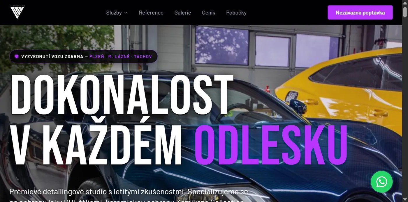 Nový cardetailer.cz: „Dokonalost v každém odlesku“ s rychlým poptávkovým formulářem hned nahoře