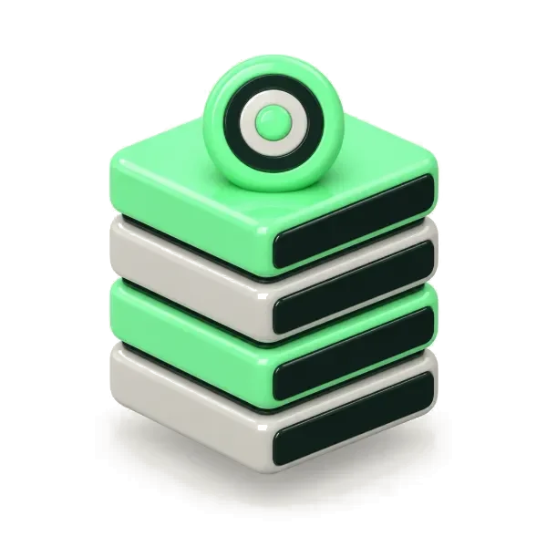 Stacked, ordered tiers with a target sitting on top